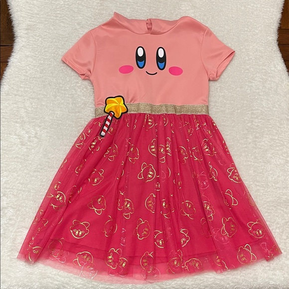 NWOT Nintendo “Kirby” Girls Hooded Cosplay Dress w/Metallic Foil Print (L) - Picture 3 of 10